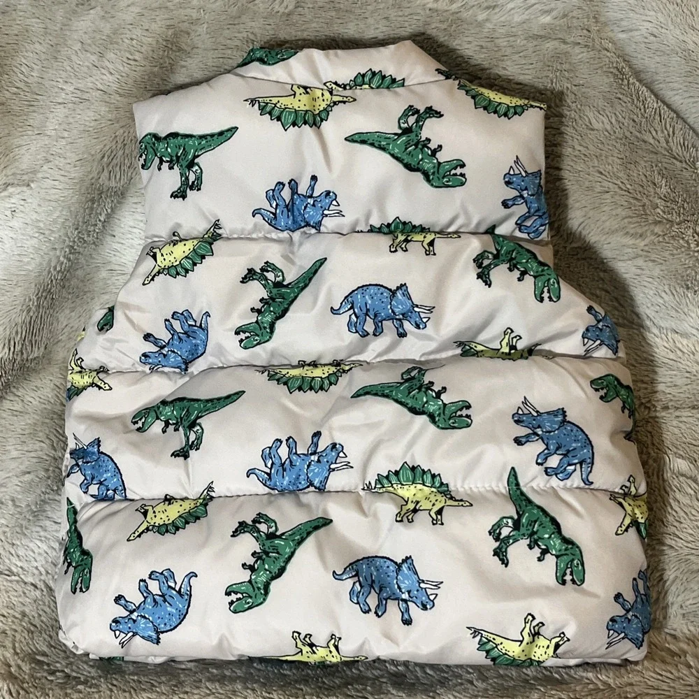 Dinosaur Puffer Vest For Infants Size 3 - 6 Months Old Navy T-Rex